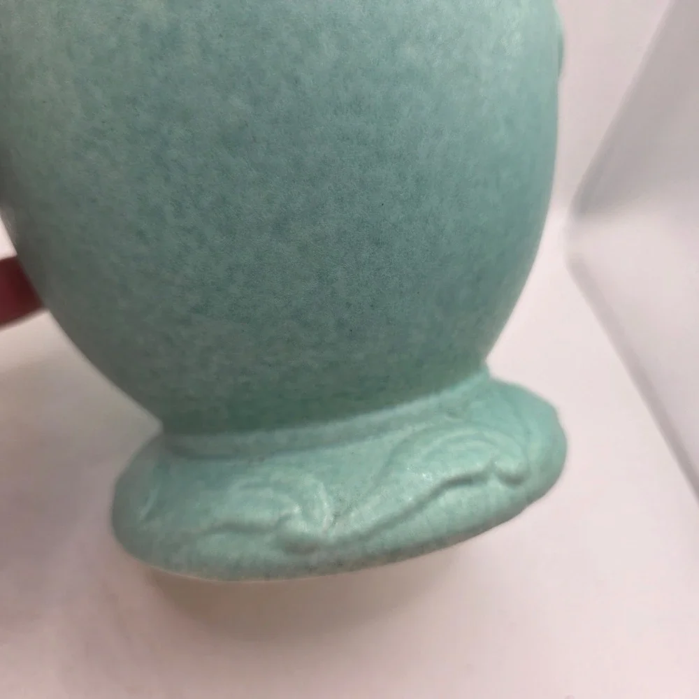 Vintage RumRill 340 Turquoise Art Pottery Vase Elephant Handles Art Deco USA